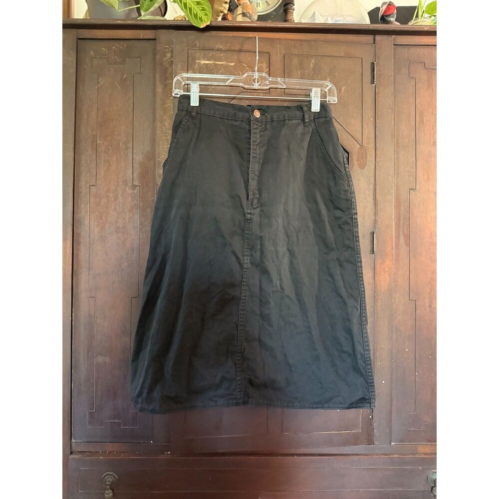 Vintage Gloria Vanderbilt Black A-Line Midi Skirt